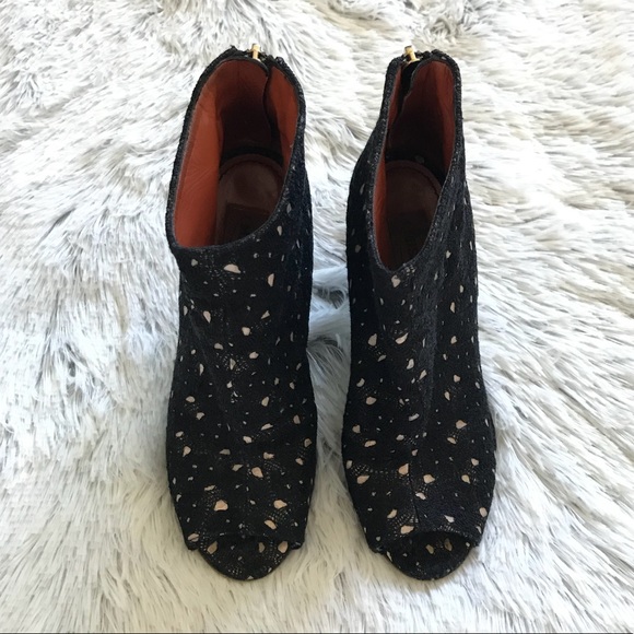 MISSONI LACE WEDGE PEEPTOE BOOTIES 6 - Picture 3 of 11